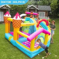 Forme de cr￨me glac￩e Bouncers gonflables Castle Child's Slide Trampoline CombinationCastle Trampoline disponible en plein air