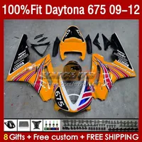 OEM Fairings For Daytona 675 675R 2009-2012 09 12 Bodywork 150No.126 Daytona675 2009 2010 2012 Body Daytona 675 R 09 10 11 12 Spuitvorm Mold kuip oranje bouillon