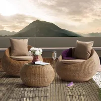 Camp Furniture Villa Wohnzimmer im Freien Gartensofas f￼r Haushaltshof Terrasse Rattan Stuhl Balkon Club Designer Freizeitsofa