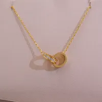 collares de anillo de acero de acero inoxidable pareja para mujer círculo de amor joyería de diseño en el cuello regalos de San Valentín de San Valentín