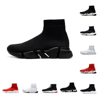 Chaussettes en tricot à mouches vitesse 1.0 Chaussures décontractées plate-forme pour hommes coureur triple noir blanc sock chaussure maître femme vitesse baskets classiques vitesses