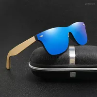 Солнцезащитные очки Sheild Polarized деревянные высококачественные модные модные на открытом воздухе UV400.