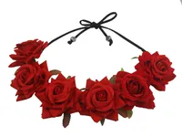 Bandas da cabe￧a Rose Red Flower Crown Woodland Hair Wreath Festival FABELA F67 DROP DROW 2022 Amajewelry Amyux