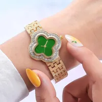 Wristwatches Fashion Four Leaf Clover Bracelet Watch Women&#39;s Special-Interest Design Diamond Small And Simple Wristwatch