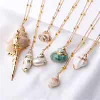 Modesmycken Boho Conch Sea Beach Chain Pendant Necklace For Women Collier Femme Shell Cowrie Summer Jewelry Bohemian