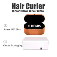 8 kafalar Çok fonksiyonlu hava saçı kıvırma sargısı saç şekillendirme cihazı kurutucu otomatik demir hediye kutusu kaba ve normal için