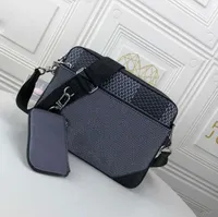 مصمم فاخر ثلاثي الرسول حقيبة حقيبة عكسية القماش رجال Crossbody 3 قطعة مجموعة الأزياء أكياس الكتف مع محفظة محفظة القابض 69443