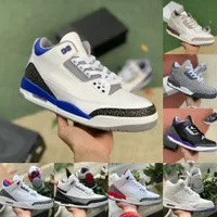 Jumpman Racer Blue 3 3S 농구화 Mens Cool Grey A Ma Maniere Unf Fragment Knicks Free Throw Line Denim Red Black Cement Pure White Trainer Sneakers Q18
