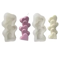 Kaarsen ambachtelijke gereedschappen siliconen kaarsen schimmel 3D hartvormige aroma gips gips epoxy zeepvorm voor handgemaakte kunstcraft xbjk2202