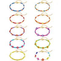 Strands z koralikami l Colorf Daisy Flower Bead Bracelets Y2K Biżuteria Estetyczna kostka ręcznie robione kostki boho plaż