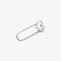 100% 925 Sterling Silber Me Safety Pin Brosche detailliert mit einem herzförmigen Logo-Verschluss Fit Original Mini Charms Fashion Hochzeit Jew2022