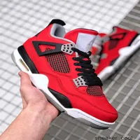 MENS Jumpman Basketball Shoes 4s IV Toro Bravo Red nubuck upper Black white detailing cement grey Men Trainers Outdoor Sneakers Si2740