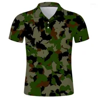 Polos masculinos de verão de manga curta camiseta camuflagem de camisetas 3D Camisetas gráficas Camisas gráficas casuais harajuku cool tops