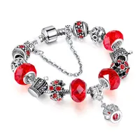 Brand Brand Womens Jewelless Supply Crown Pingente Diamond Girl Heart Bracelet barato DIY contas de alta qualidade BR009253S