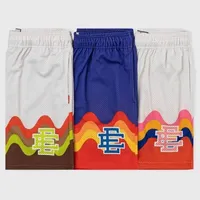Shorts para hombres 22 INS TIDE Brand Ee High Street Wavy Print Shorts American Eric Emanuel Mesh Beating Beach Pants Beach Hip Hop Plus Tamaño