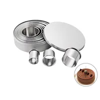 Baking Moulds Round Cookie Biscuit Cutter Set 12 Graduated Circle Pastry Cutters for Donut Scone Stainless Steel Metal Ring Baking Molds JK2007XB