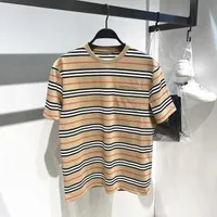2022 Summer Mens Designer Grid Stripe T-shirt Homme décontracté.