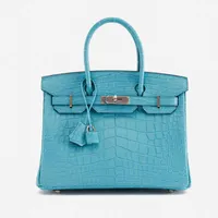 Designer Bags Brikin Bag Hemees Woman's Handbag H-bag Luxury Crocodile Pattern Women's Bag Handbag Alligator Skin Blue Square Fashion Tote