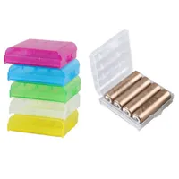 Storage Boxes Bins AA/AAA Battery Holder Case Transparent Plastic Storage Box For 14500 10440 Batteries Organizer Container XBJK2105