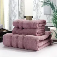Havlu havlu çizgili bambu fiber banyo kalın duş banyo ev spa yüzü yetişkinler için toalla serviette 3pcs/set handduch