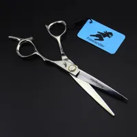 Nożyczki do włosów 6 0 cali srebrne wysokiej jakości unikalne fryzjerskie płaskie ścinanie japońskie 440C Narzędzia Salon Essentia289i