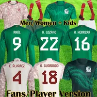 Mexico 2022 Puchar World piłka nożna koszulka gracza fani koszulki 2022 Katarowa koszulka piłkarska 22 23 E. Alvarez A. Guardado H. Lozano Herrera Kit Kit Kids Quipment Mundus