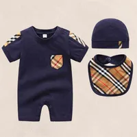 In stock Baby Rompers Spring Autumn Boy girls long short sleeve Romper top quality Cotton Newborn three-piece set Kids  Jump225V