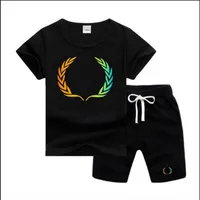 In stock 2-7 Years Designer Kids T-Shirt Pants Set Children 2 Piece Cotton Clothing baby Boys girl Fashion Apparel G0369282d