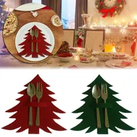 Juldekorationer 4st/Set Portable Cutary Storage Bag Tree Pouch Home Tablewer Holder Holder Dinning Table Decoration