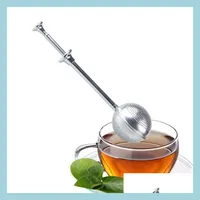 Coffee Tea Tools High Quality Stainless Steel Stretch Tea Mesh Ball Teaspoon Press Type Infuser Reusable Strainer Drop Delivery 2021 Dhgbe