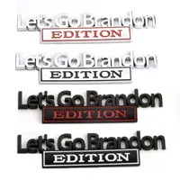Laten we gaan Brandon Car Sticker Party Favor van zinklegering Tailgate Trim Badge Body Leaf Board Banner
