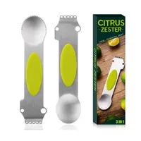 Fruit Vegetable Tools Citrus Zester 3-in-1 Roestvrij staal Lemon Lemon Fruit Peeler Tools Multifunction Keukenaccessoires Bar Gadget XBJK2104