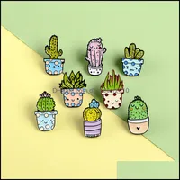 Pin spille cartone animato di moda adorabile spilla botanica per donne uomini cactus florespot originalità badge spille drop olio gioielli 1 dhqgv