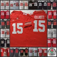NEW American College Football Wear 15 Ezekiel Elliott 16 J.T. Barrett 18 Tate Martell Jersey NCAA Ohio State Buckeyes Stitched Football Jers