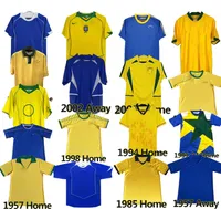 Braziliës retro voetbal jersey 1957 1970 1985 1988 1992 1994 1998 2000 2002 2004 2006 2012 BRASIL RONALDINHO Voetbalshirt 57 70 85 88 92 94 98 00 02 04 Camisa de Futebol