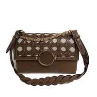 TB Evening Bags womens designer bag Ladies Shoulder Bag Cowhide HANDBAGS Material Brown Leather Strap Wallet Girls Detachable 220910