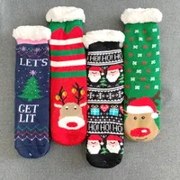 Socks Hosiery Christmas Decorations Knit Socks Cartoon Xmas Treehouse Womens Thick Sherpa Fleece Lined Thermal Socks-Christmas 16styles 2014 E3
