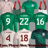Mexico 2022 Wereldbeker Kit Soccer Jerseys Lozano E. Alvarez Player Versie Voetbal Shirts Mexico Lange mouw 22 23 Jersey Men Women Kinderuitrusting Jimenez Camiseta