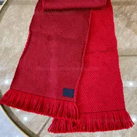 Red Wool Scarf Jacquard splot frędzle szaliki projektant Knitting luksusów hurtowy