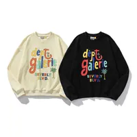 Sweats ￠ capuche masculine Sweatshirts American Fashion LA Dept Graffiti Rainbow Lettres dr￴les Cotton Terry Round Neck Pull