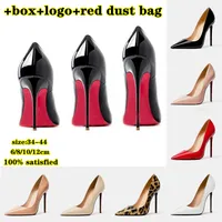 Marka Pompalar Yüksek Topuk Ayakkabı Kırmızı Düğün Ayakkabı Gerçek Deri Seksi Noktalı Ayak parmakları Kadın Çıplak Siyah Gerçek Deriler 6 8 10 12cm Boyut 34-44