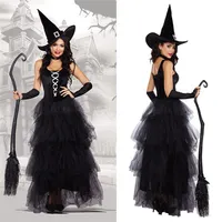 Costume a tema Halloween Witch Costumes for Women Adult Fantasy Black Dress Up Party Carnival Performance 220914