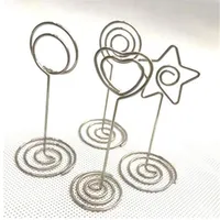 Party Decoration Place Card Holder Heart Shape Clips Wedding Favors Place Card Holder Table Photo Memo Number Name Clips Base XB1