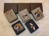 Diseñador animal billetera corta cuero negro serpiente tigre billeteras de abejas para hombres para mujeres soportes de tarjetas de cartera de estilo largo de estilo largo