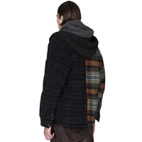 Fashion-REPRESENT FLANNEL JACKET Plaid Hooded Button Jackets Contrast Color Panelled Street Casual Fashion Coat Outwear Couple HFH2756