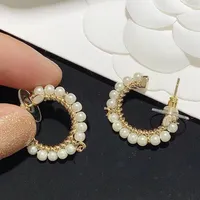 Orecchini di moda Orecchini di perle per perline per donna di alta qualità 925 Orecchini ad ago d'argento Personalità Gioielli Supply273B273B
