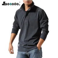 Herrpolos Soqoool Casual Shirts Autumn Loose Long Sleeved Tactical Military Big Size Business Leisure Polo Shirt 220914