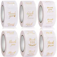 Craft Tools 2.5cm 500pcs Gold Foil Labels Thank You Sticker For Business Package Gift Seal Handmade Stationery