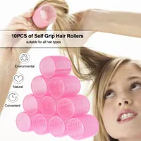 10pcs lot Self Grip Hair Rollers Magic Curlers Hairdressing Roller Salon Curling Hair Styling Tool2737