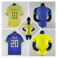 2022 Maglie di calcio brasiliana Neymar Football Shirt Brasil Coutinho Vini Jr Camiseta Casemiro Paqueta Raphinha Pele Jesus 22 23 Maillots 4xl Palyer Men Kids Jersey
